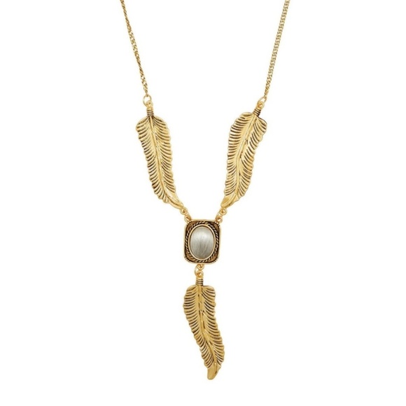 VANESSA MOONEY // ltd ed gold amiga lariat feather detail statement necklace - Picture 2 of 14